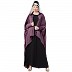Designer Shirt style Kaftan with inner abaya- Purple-Black